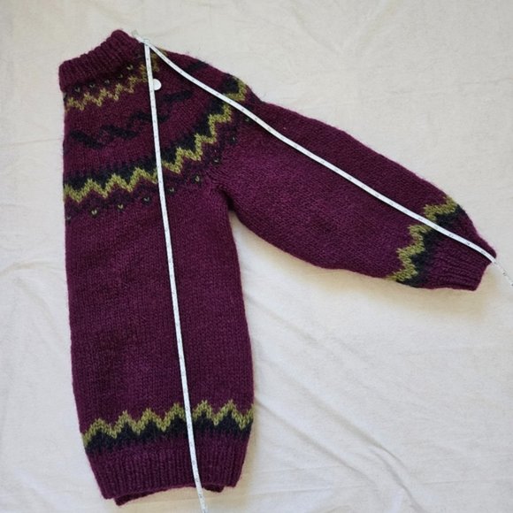 Fair Isle handmade crewneck long sleeve wool sweater women's size M/L - Picture 9 of 16